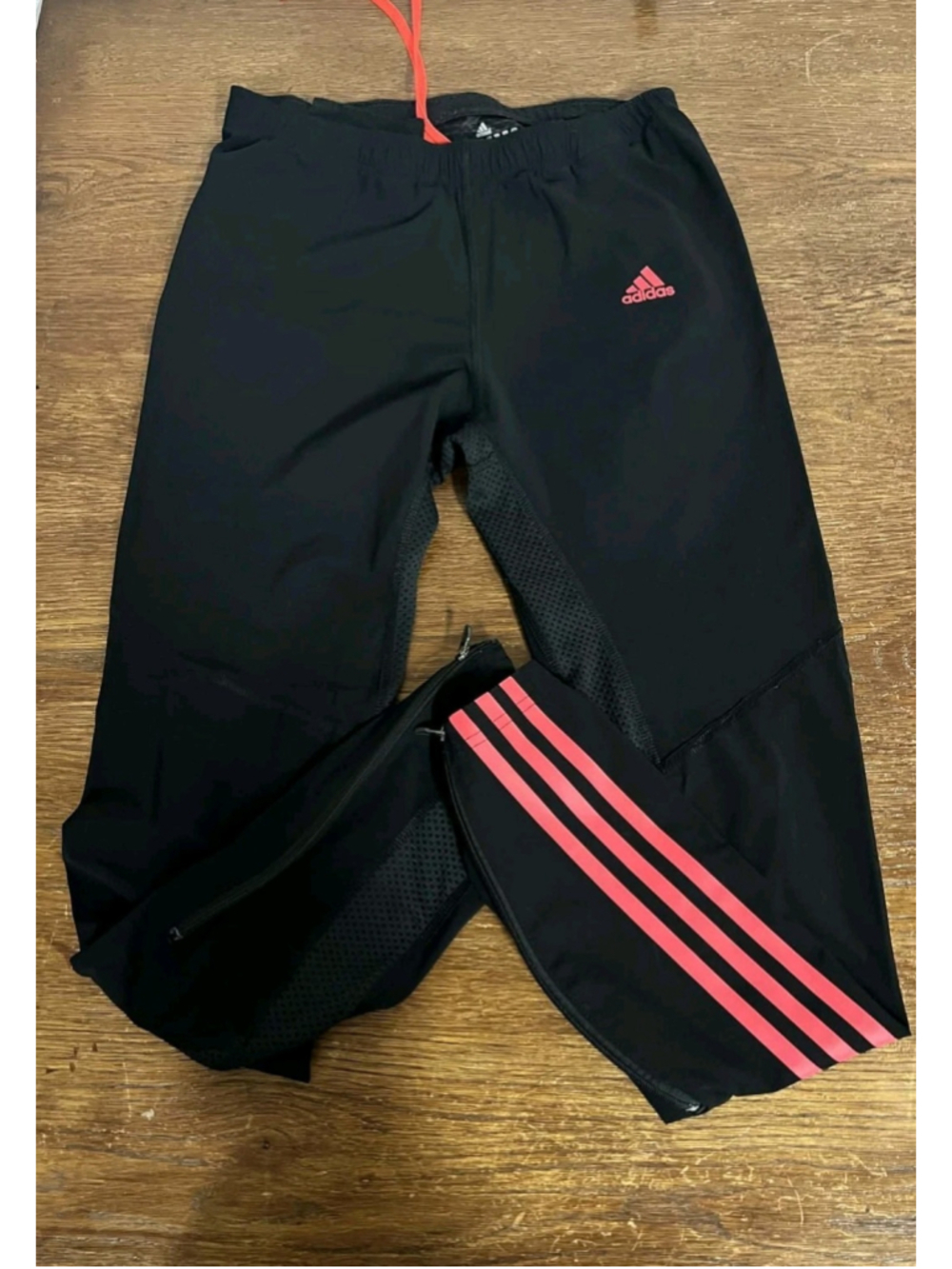 Adidas Adizero Climacool Crop Leggings Womens Size M Black Pink Athletic